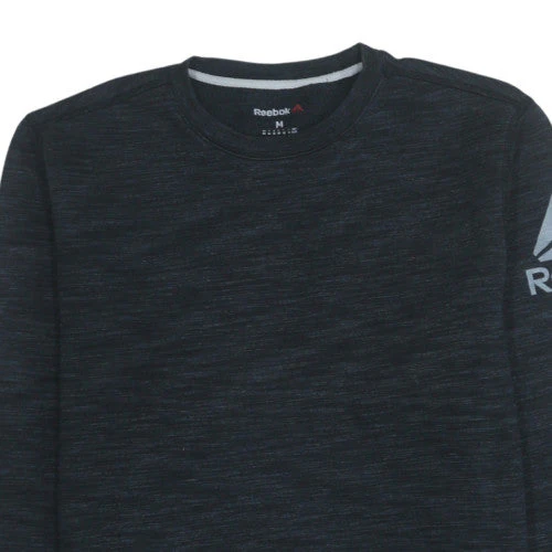 Reebok Mens Black M Pullover Crew Neck Logo Sweatshirt - Image 8