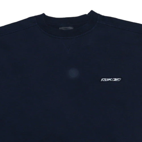 Reebok Men's Blue Crew Neck Pullover Sweatshirt L Sports Style - Image 7