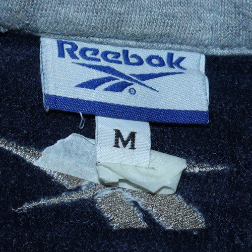 Reebok Mens Blue Grey Full Zip Sweatshirt M Logo Sportswear - Image 5