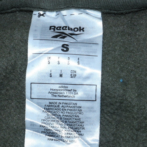 Reebok Men's Green Pullover Hoodie Small Logo Fleece Sweatshirt - Image 5