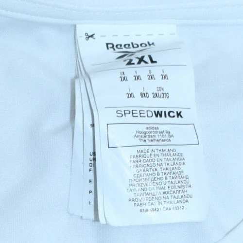 Reebok Men's White 2XL Speedwick Athletic Crew Neck T-Shirt - Image 5