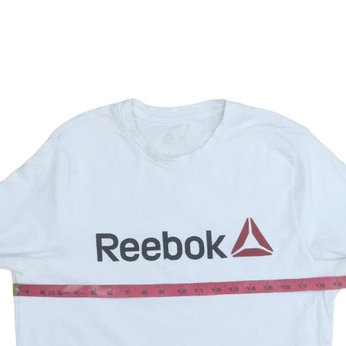Reebok Men's White Crew Neck Graphic Logo Short Sleeve T-Shirt M - Image 2