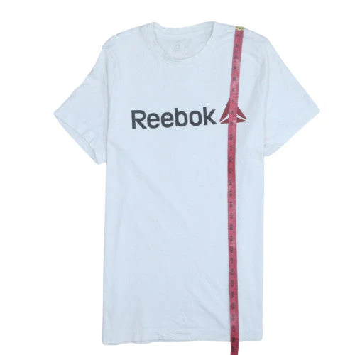 Reebok Men's White Crew Neck Graphic Logo Short Sleeve T-Shirt M - Image 3