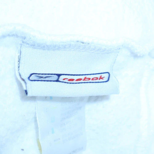 Reebok Men's White Grey Pullover Hoodie L Sports Fleece - Image 6
