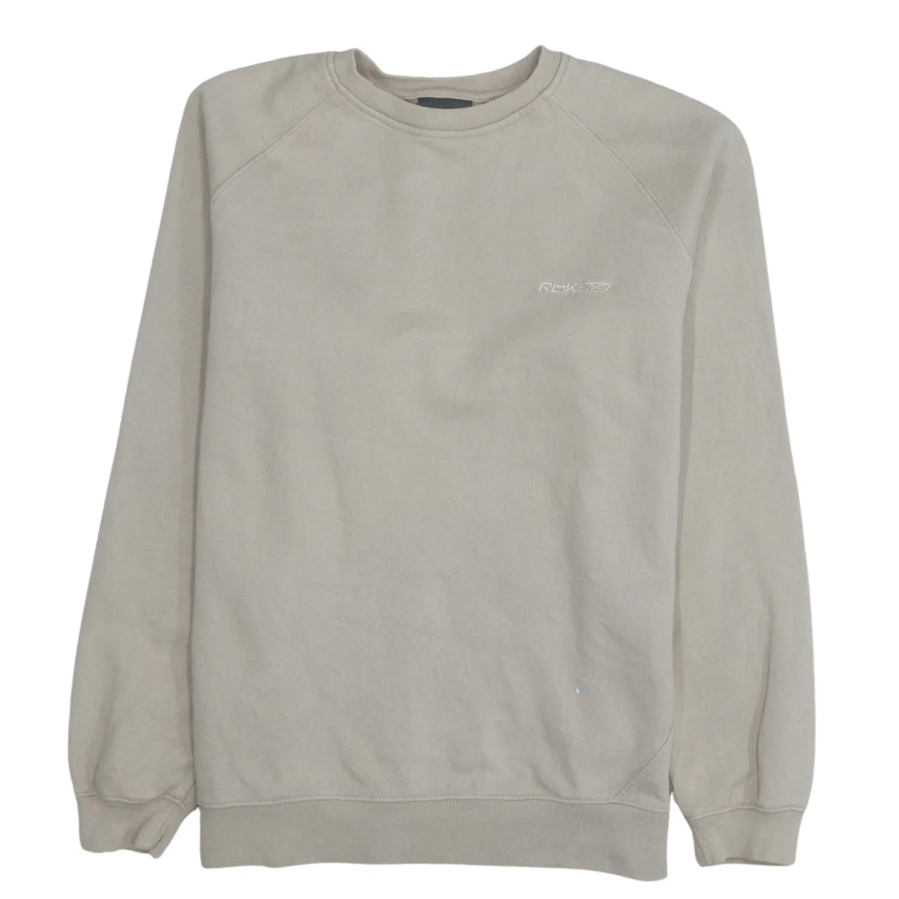 Reebok Women Beige Crew Neck Pullover Sweatshirt Size M