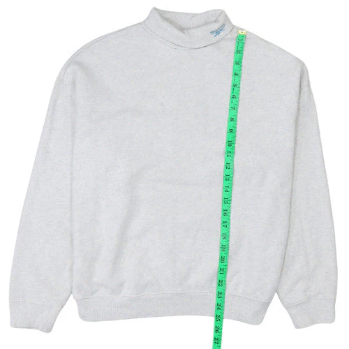 Reebok Women’s Grey Cotton Mock Neck Pullover Sweatshirt Size M - Image 2