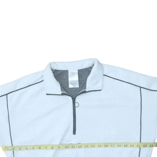 Reebok Women’s Light Grey 1/4 Zip Pullover Sweatshirt M - Image 2