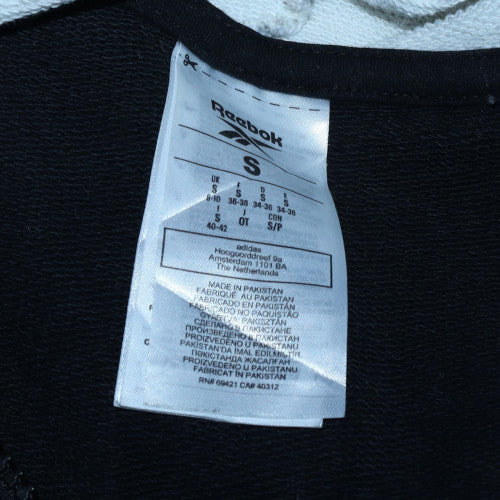 Reebok Womens Black & White Full Zip Hoodie Size S Casual Sportswear - Image 5