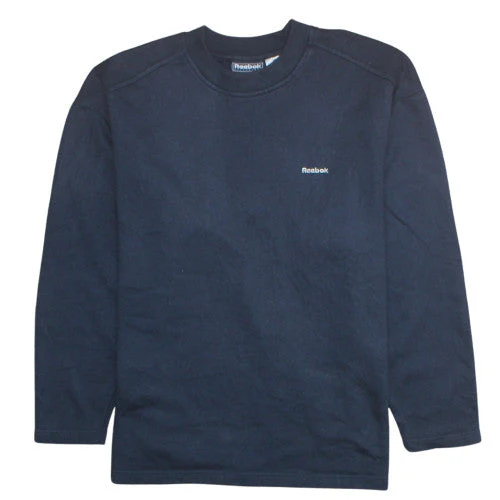 Reebok Womens Navy Blue Crew Neck Pullover Sweatshirt Size 14