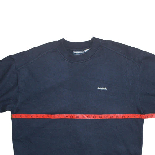 Reebok Womens Navy Blue Crew Neck Pullover Sweatshirt Size 14 - Image 3