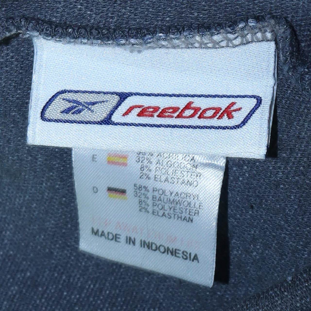 Reebok Womens Navy Hoodie Size 12 Cotton Blend Pullover Sweatshirt - Image 6