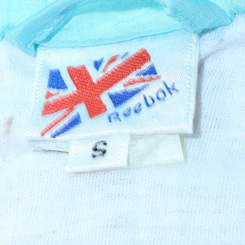 Reebok Womens Pink Blue 90s Bomber Jacket Small Nylon Vintage - Image 5