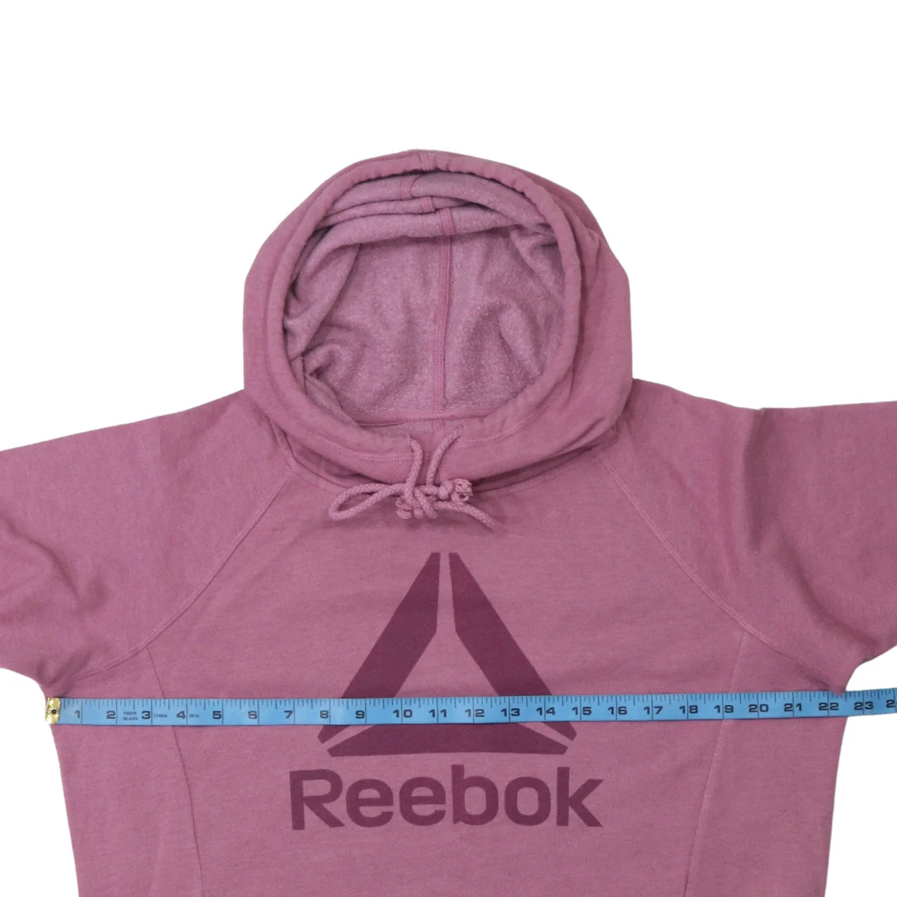 Reebok Womens Pink Pullover Hoodie Sweatshirt L Hooded Logo Casual - Image 2