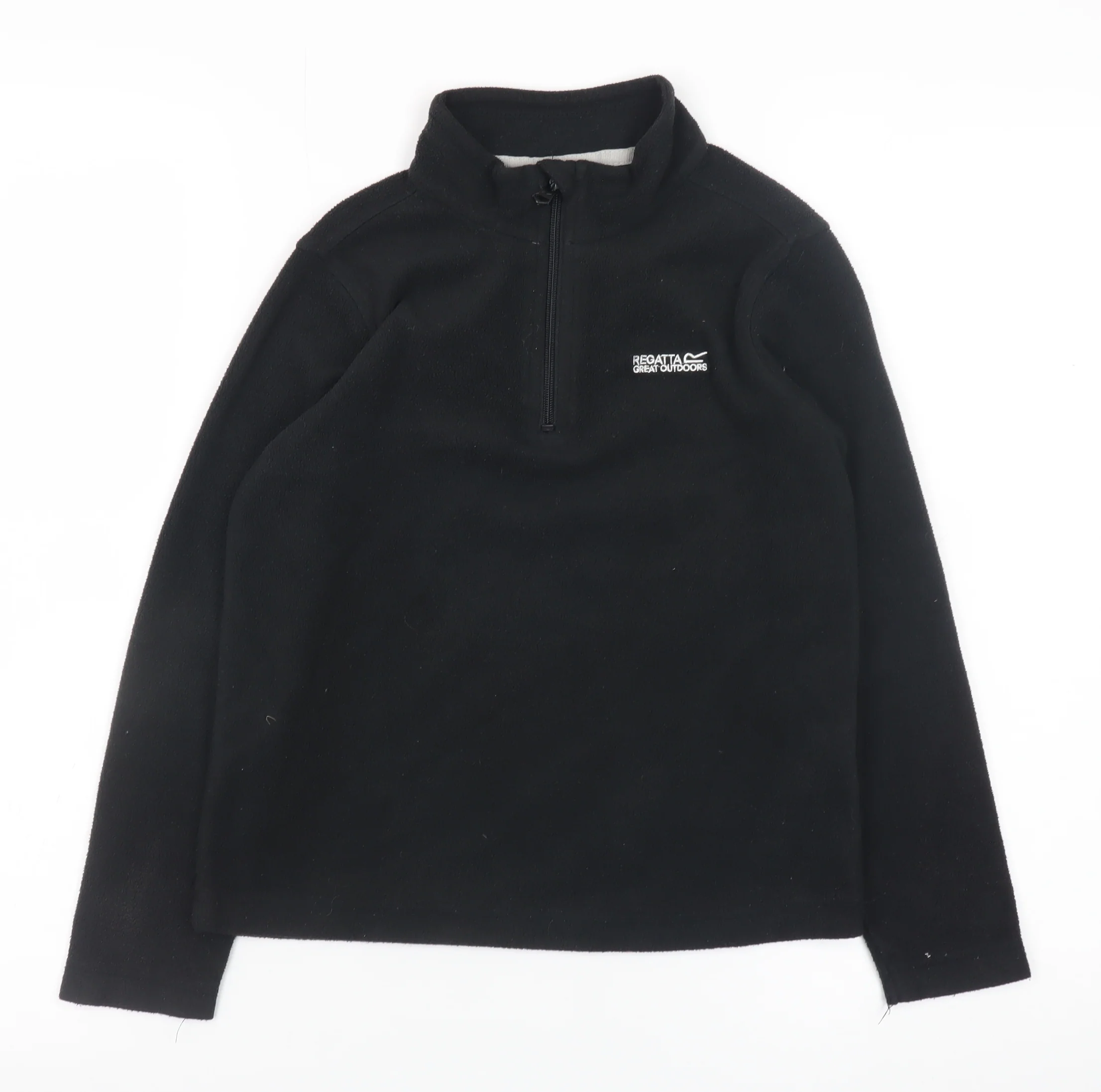 Regatta Boys Black Fleece 1/4 Zip Outdoor Pullover Sweatshirt 9-10 Years