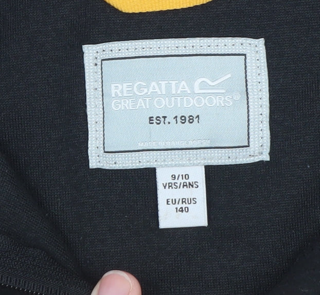 Regatta Boys Black Fleece 1/4 Zip Outdoor Pullover Sweatshirt 9-10 Years - Image 4
