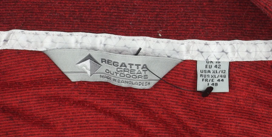 Regatta Great Outdoors Women's Red 1/4 Zip Fleece Pullover UK 16 - Image 4