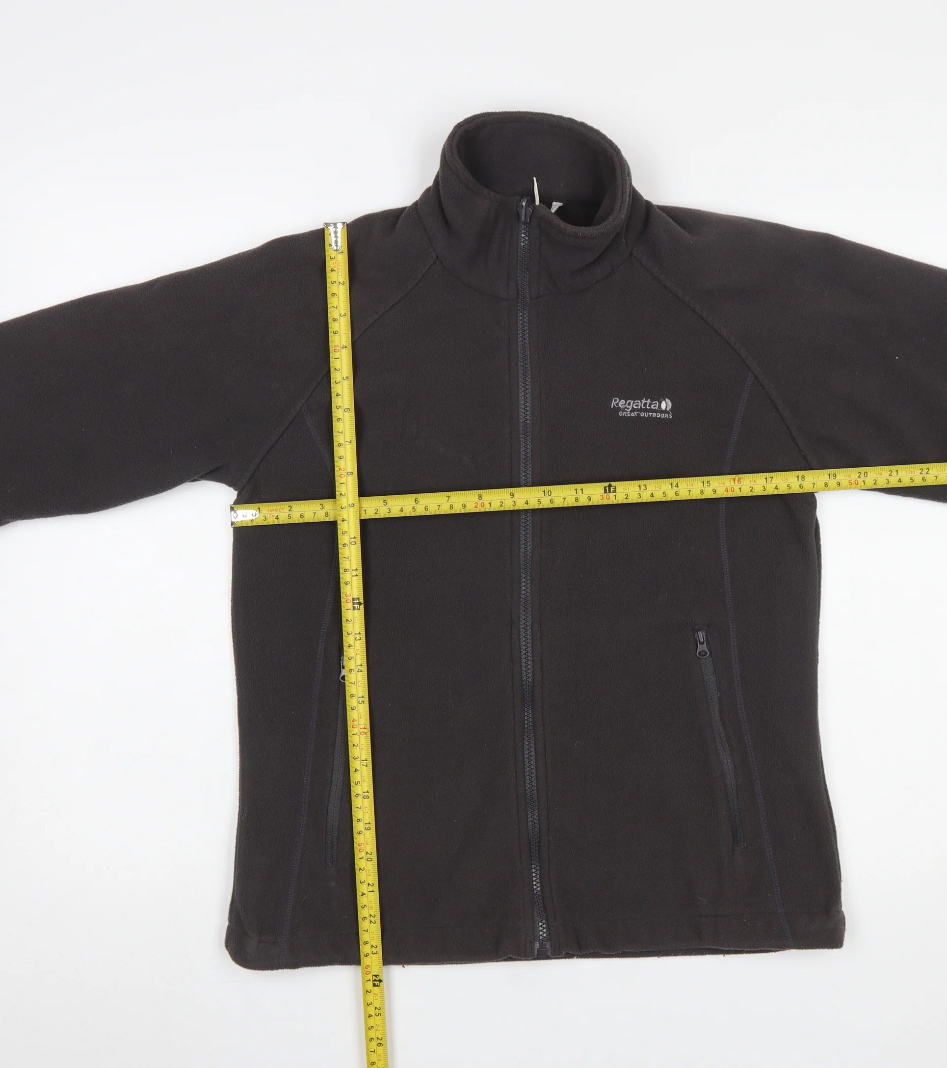 Regatta Men’s Black Fleece Full Zip Jacket 34in Regular Fit - Image 2