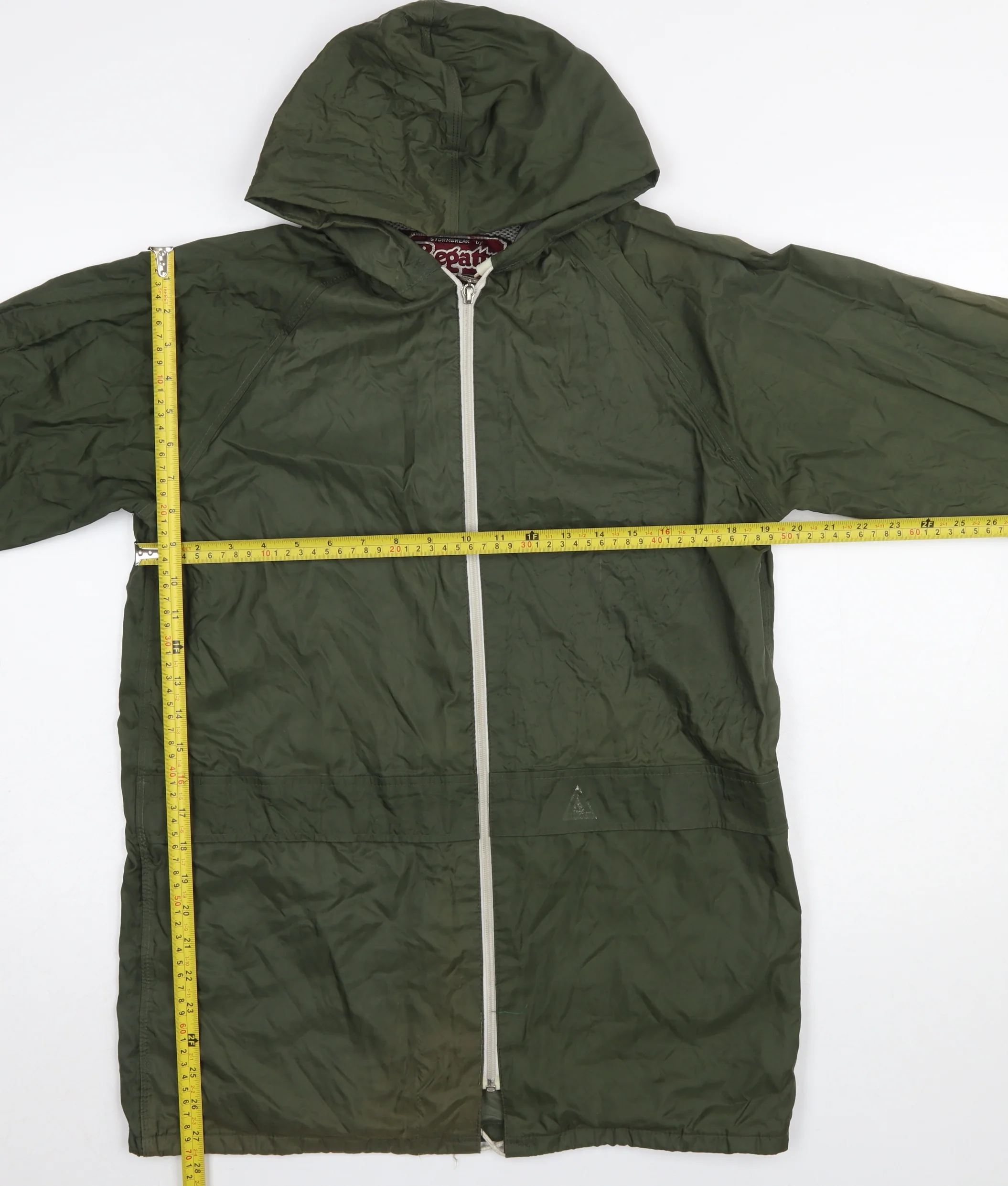 Regatta Men’s Green Waterproof Hooded Rain Coat Jacket Size 34 - Image 2