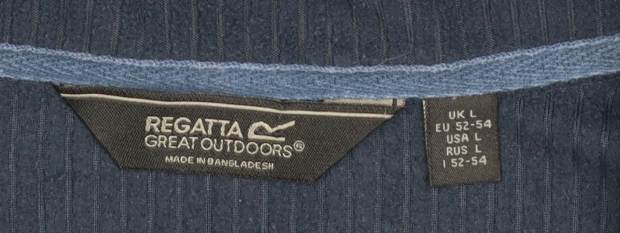 Regatta Men's Blue Fleece 1/2 Zip Sweatshirt Size L Outdoor Hiking Top - Image 4