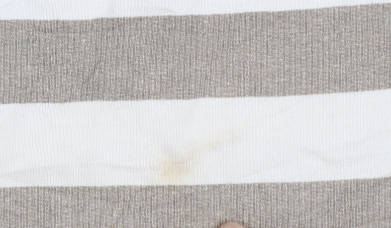 Regatta Women Beige Stripe Henley Sweatshirt UK 10 Cotton Button Detail - Image 6