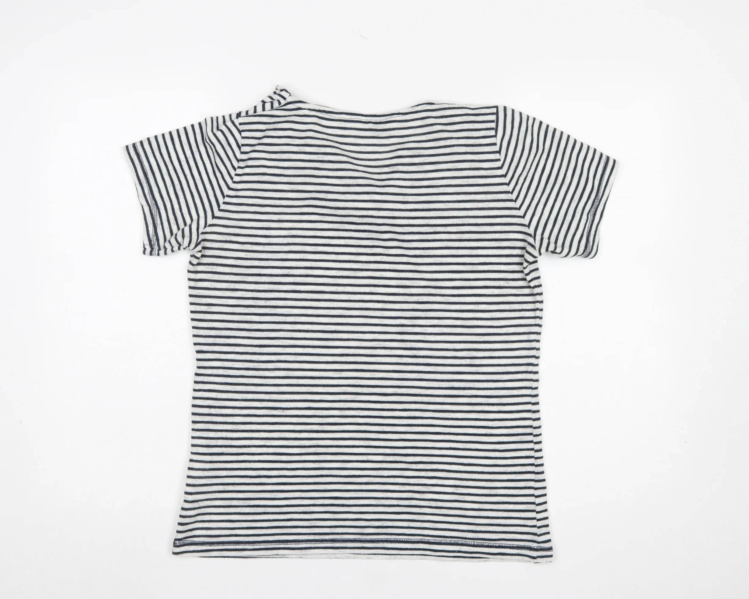 Regatta Women Blue Striped Cowl Neck Short Sleeve T-Shirt Size 12 - Image 3