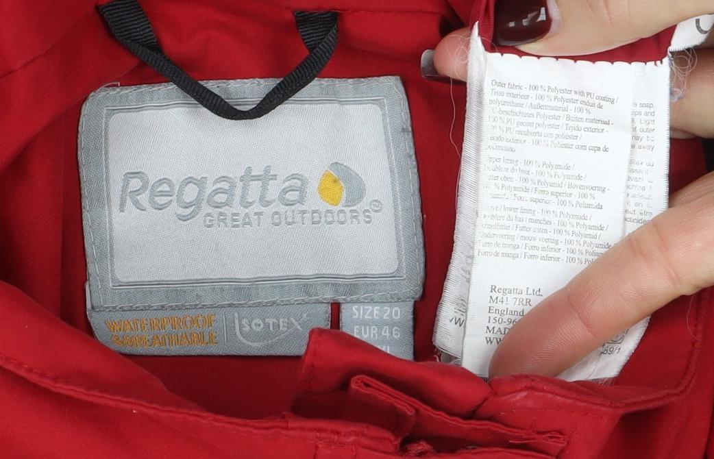 Regatta Women Red Waterproof Mid-Length Parka Jacket Size 18 - Image 4