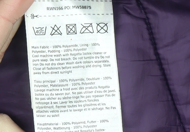 Regatta Women's Purple Long Hooded Puffer Jacket Size 10 - Image 5