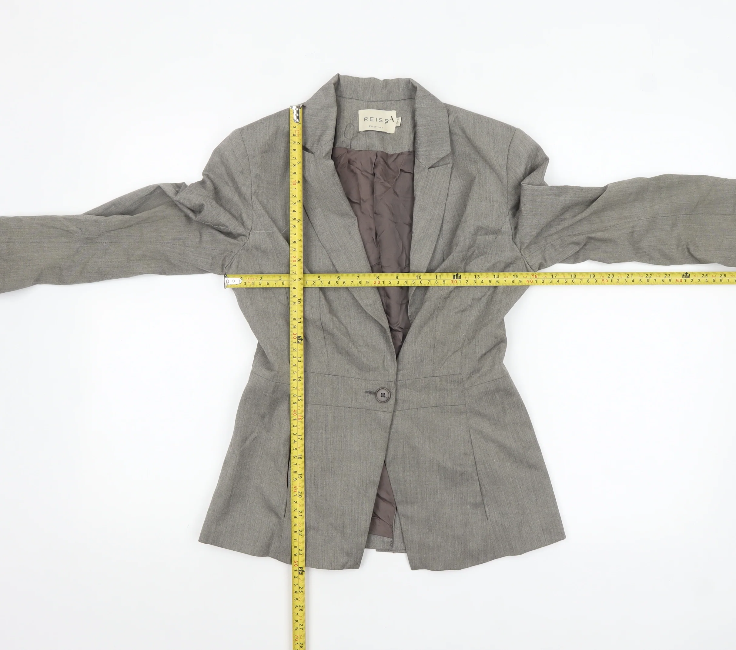 Reiss Essentials Women’s Grey Single-Breasted Suit Jacket UK 6 - Image 2