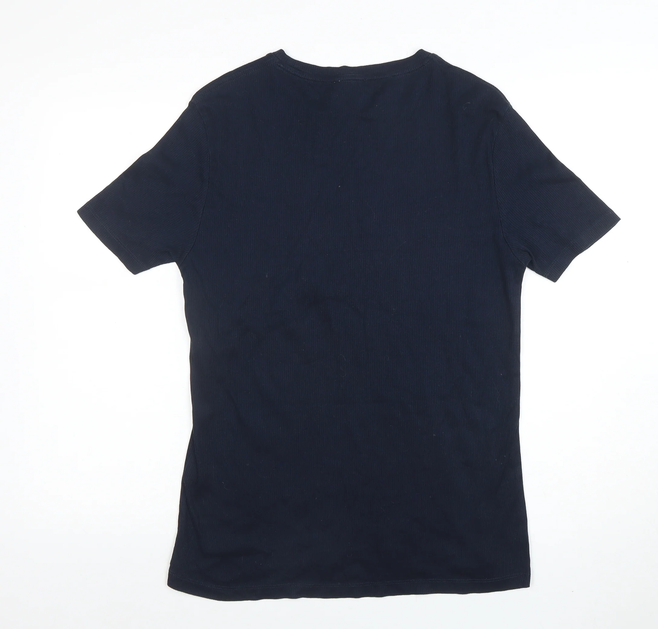Reiss Men’s Blue Egyptian Cotton Crew Neck Short Sleeve T-Shirt S - Image 3