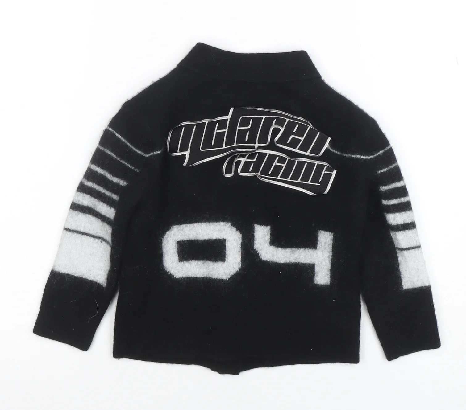 Reiss x McLaren Boys Black Wool Blend Racing Cardigan 5-6 Years Button Up - Image 3