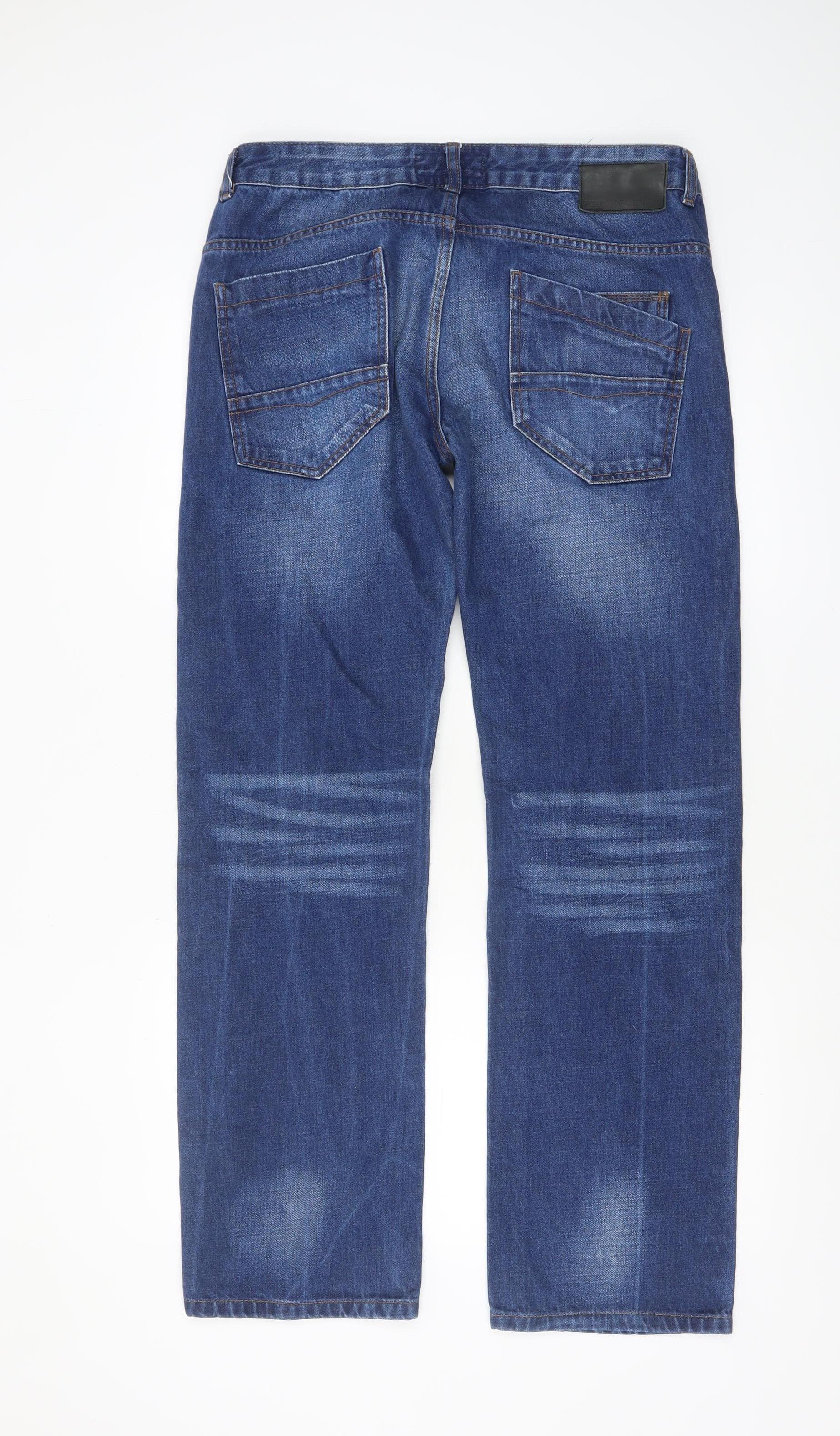 Remus Uomo Men Blue 34R Straight Leg Denim Jeans - Image 3