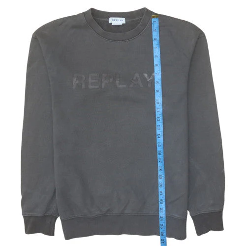 Replay Men’s Black Crew Neck Pullover Sweatshirt Size M - Image 3