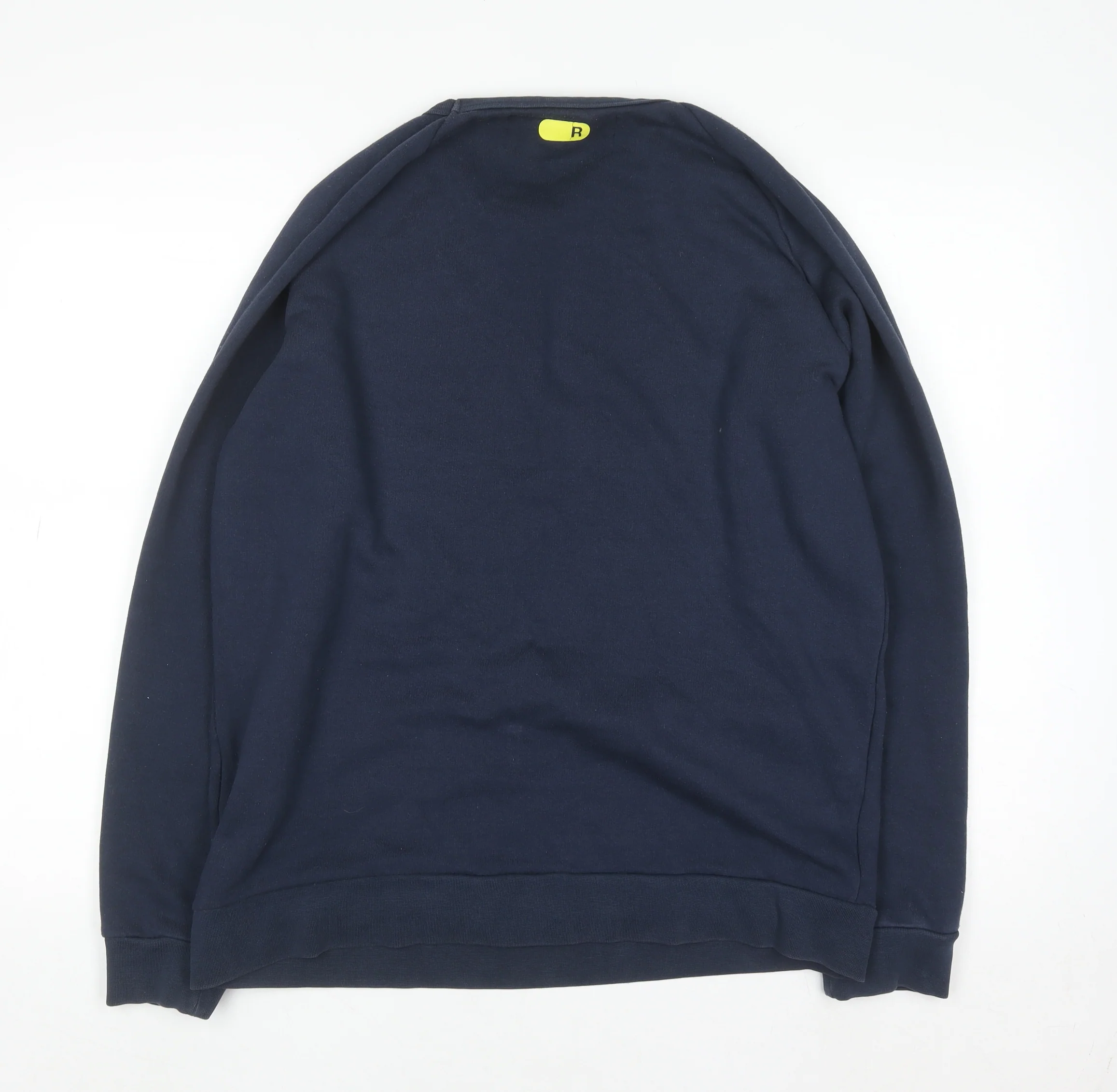Replay Men's Blue XL Pullover Sweatshirt Crew Neck Logo Fleece - Image 3