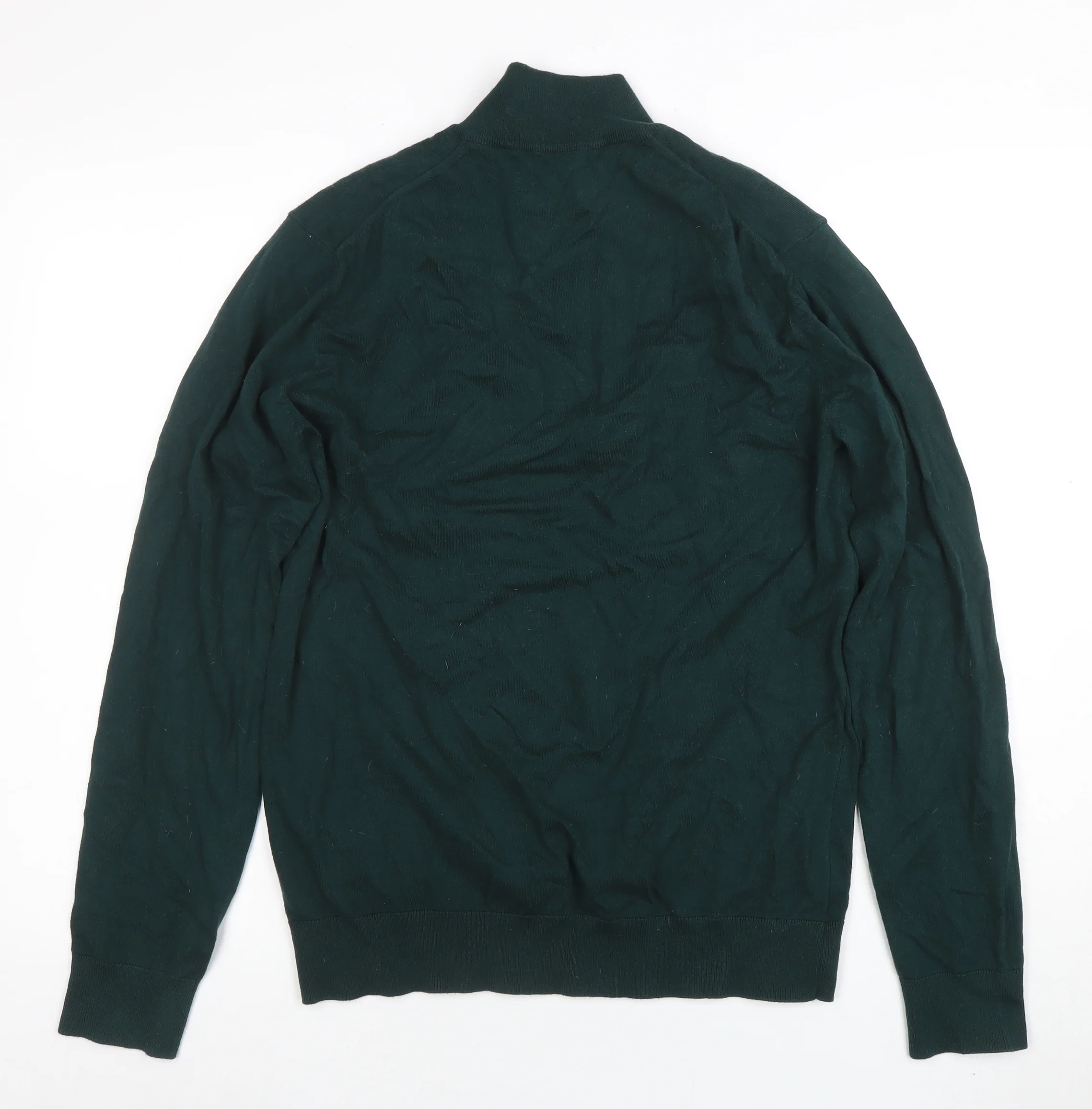 Replay Men's Green 1/4 Zip Long Sleeve Cotton Jumper Size M - Image 3