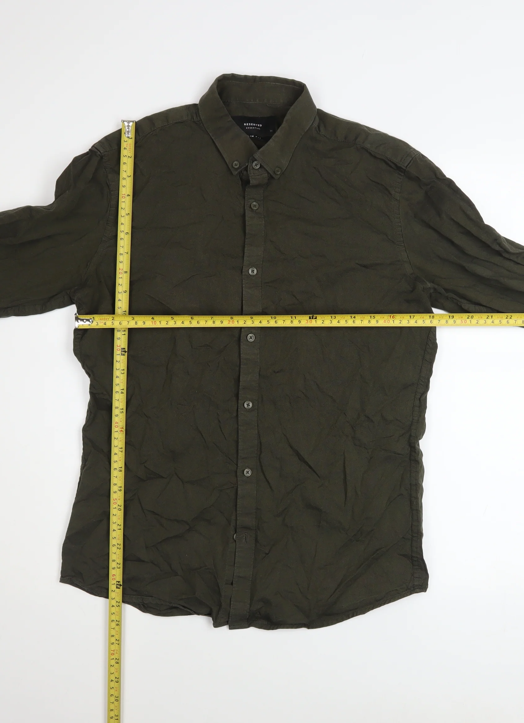 Reserved Men's Green Slim Fit Long Sleeve Button-Up Shirt M - Image 2