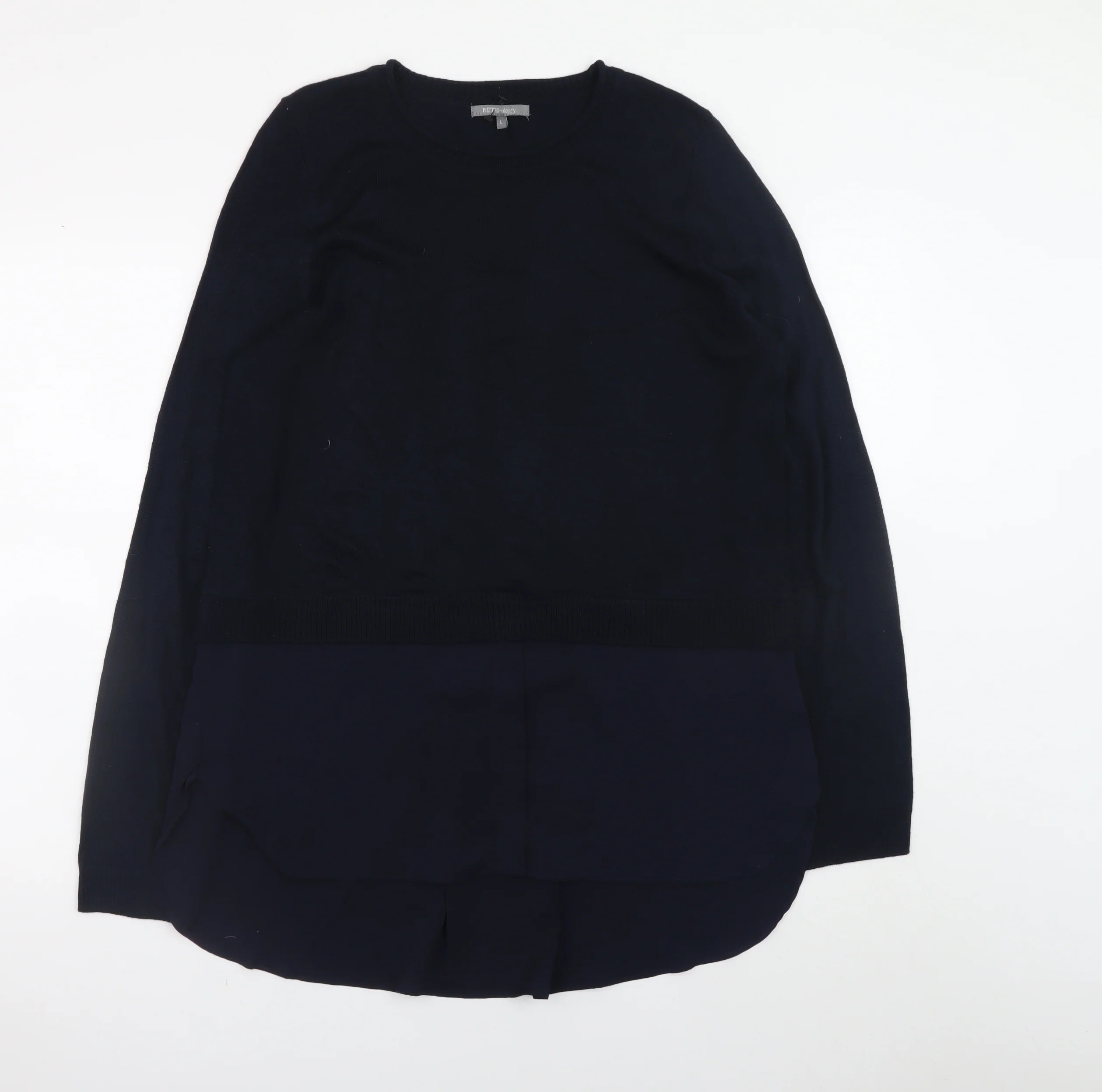 RETRO-ology Women's Black L Pullover Knit Jumper