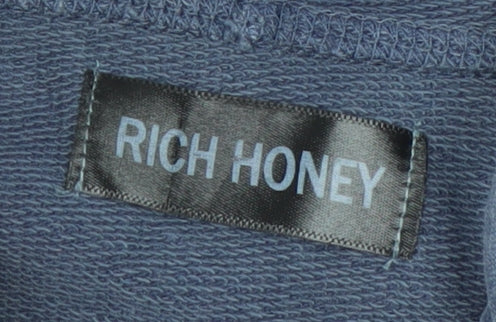 Rich Honey Men's Blue Pullover Hoodie Size M Cotton Casual - Image 4