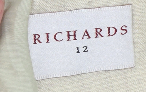 Richards Women Beige Linen Blend Short Sleeve Blazer Size 12 - Image 4