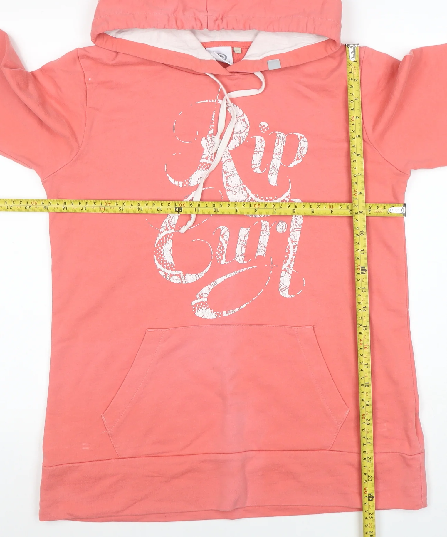 Rip Curl Womens Coral Pink Pullover Hoodie Size M Cotton Blend - Image 2