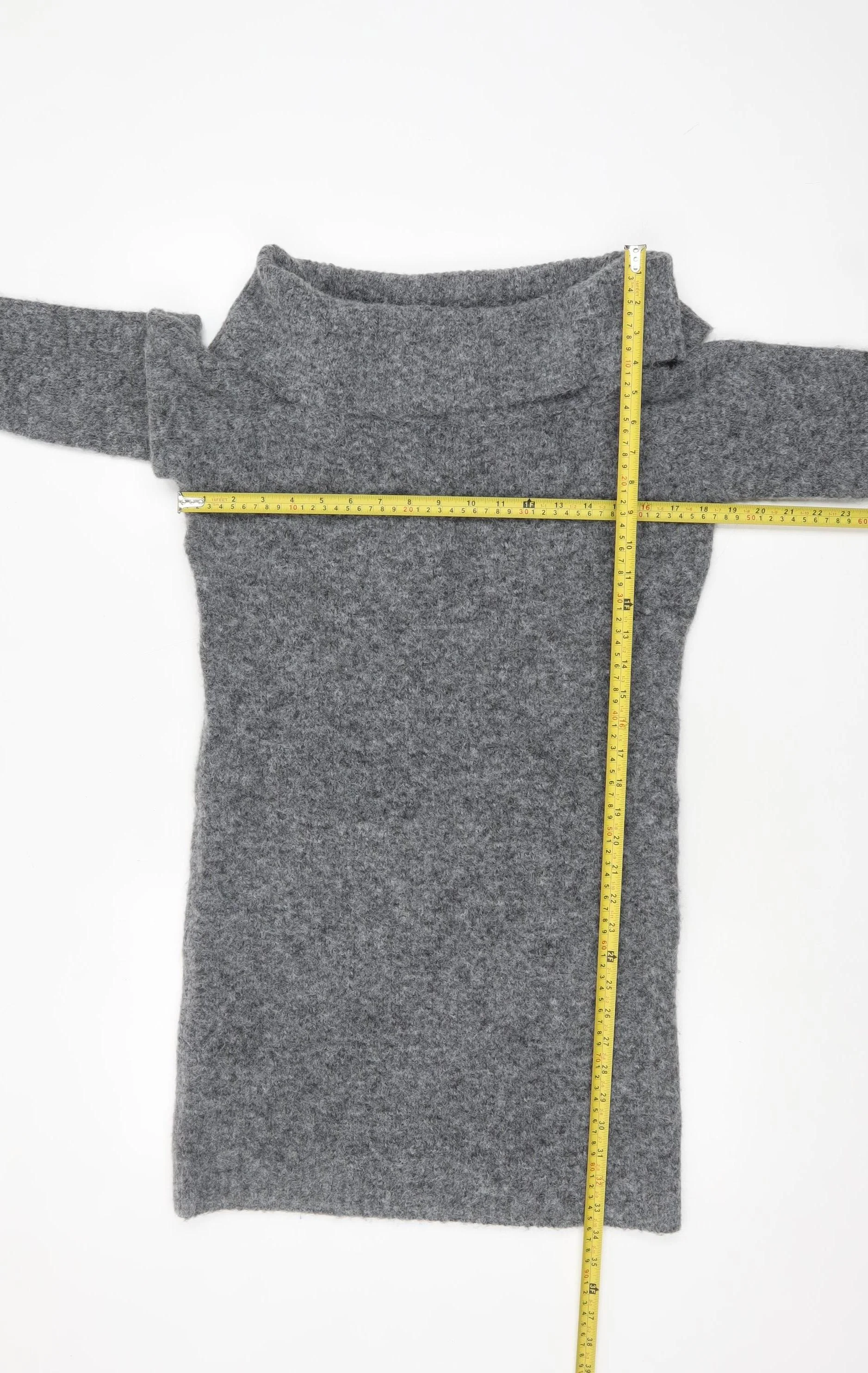 Rita Ora x Primark Women's Grey Cowl Neck Knit Jumper Size S - Image 2