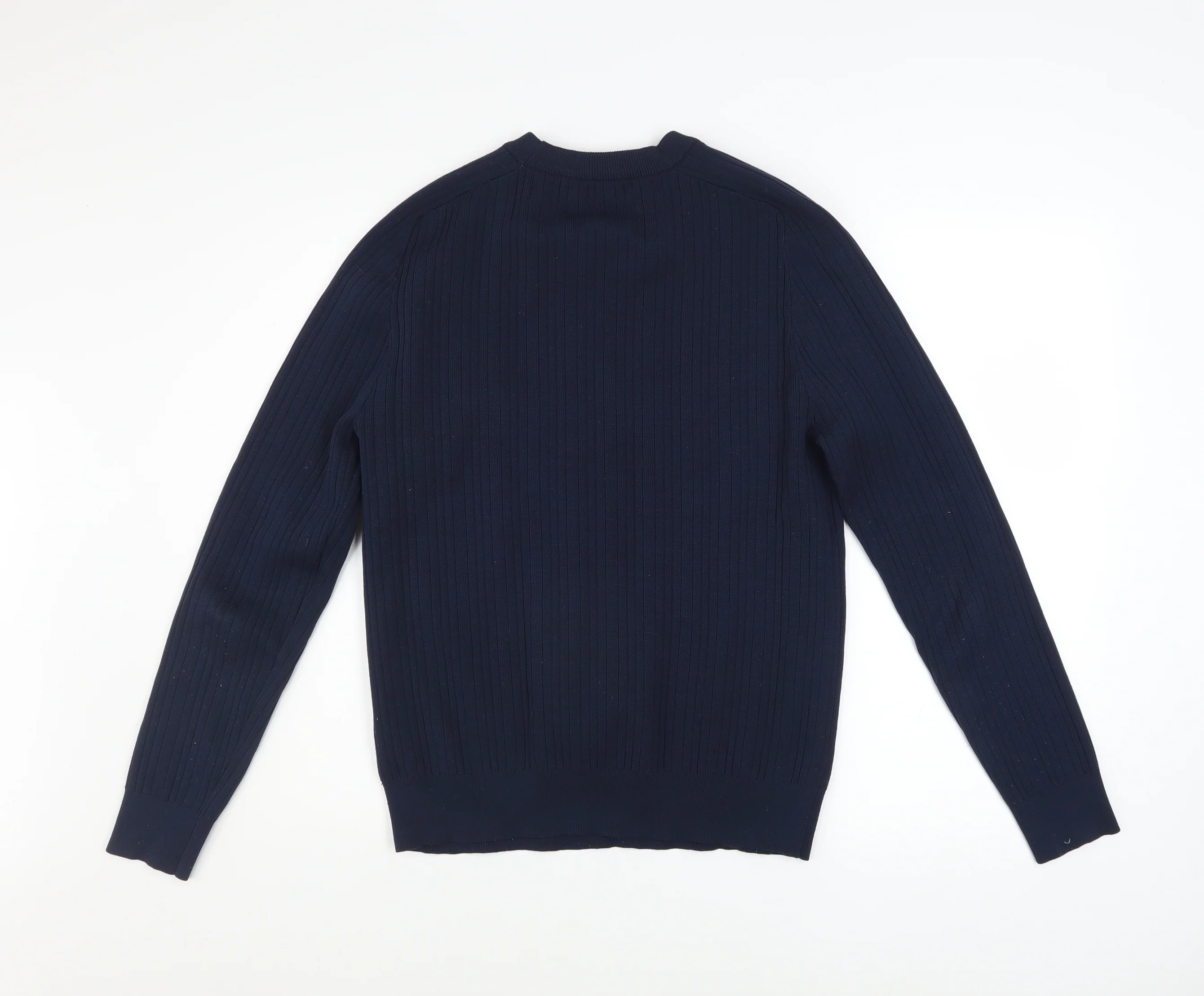 River Island Men’s Blue Cotton Blend Long Sleeve Crew Neck Jumper Size L - Image 3