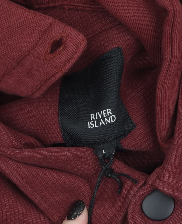 River Island Men’s Red Hooded Cotton Jacket Size L Casual - Image 5
