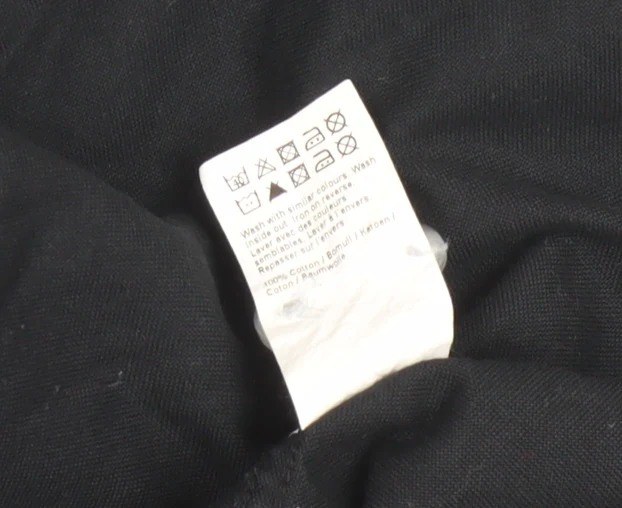 River Island Men's Black Cotton Button-Up Long Sleeve Shirt Size M - Image 5