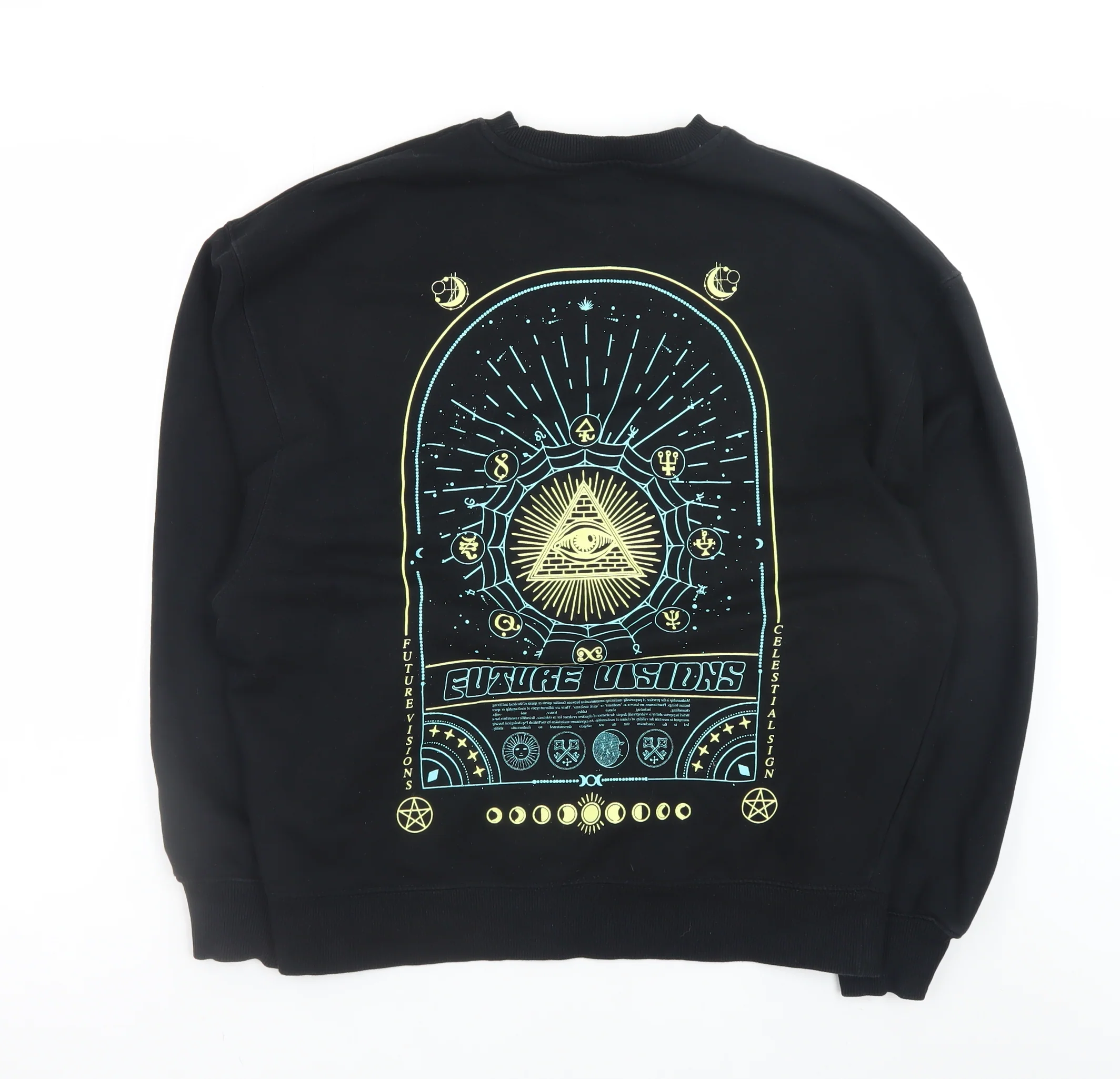 River Island Men's Black Graphic Pullover Sweatshirt Size S - Image 3