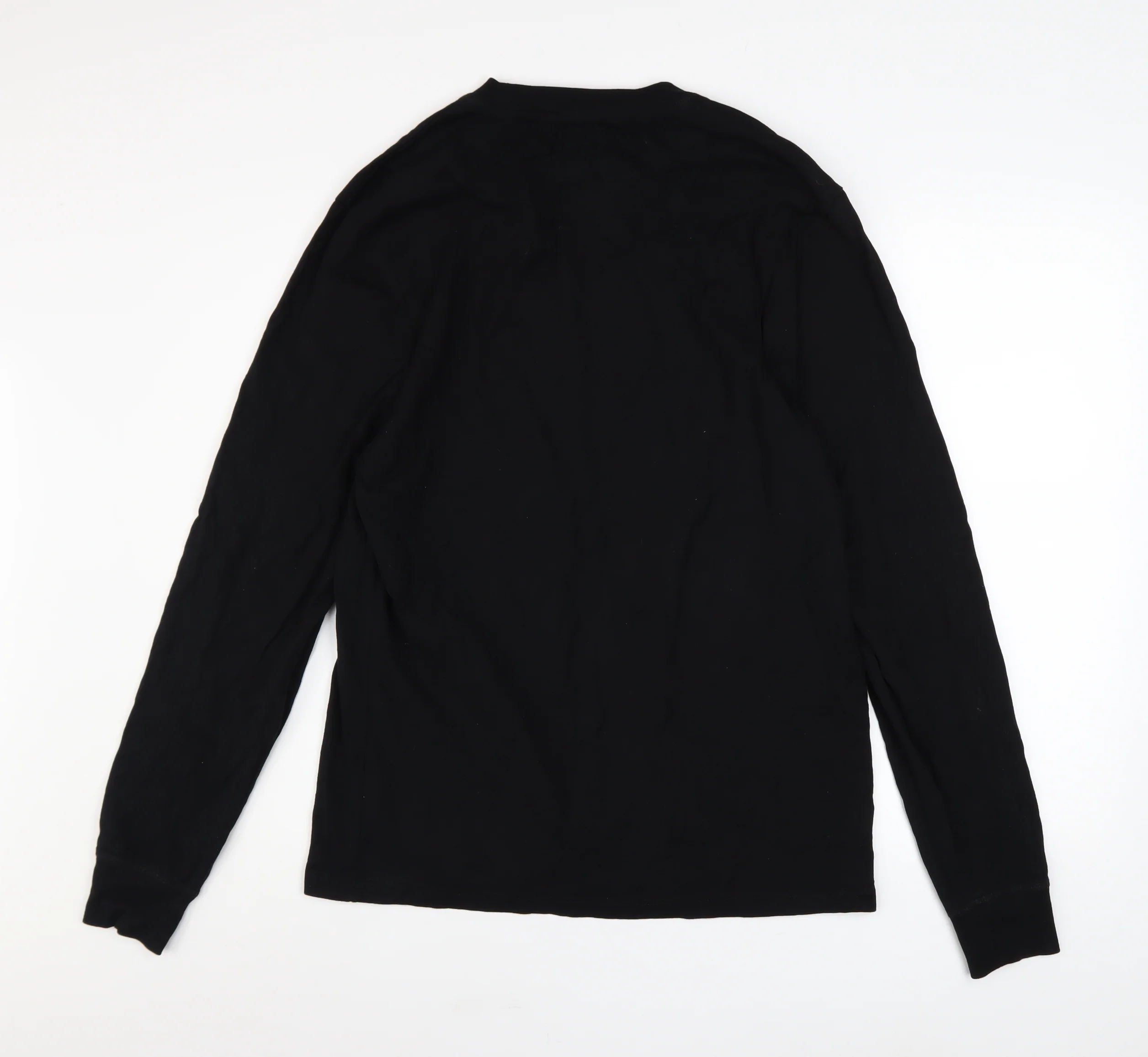 River Island Men's Black Long Sleeve Stockholm Graphic Cotton Top Size M - Image 3