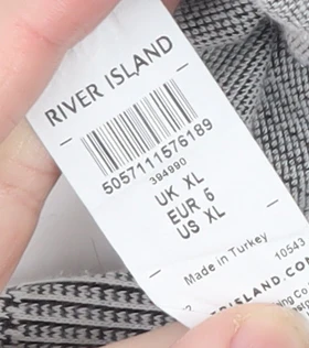 River Island Men's Grey Check Slim Chino Trousers XL - Image 4