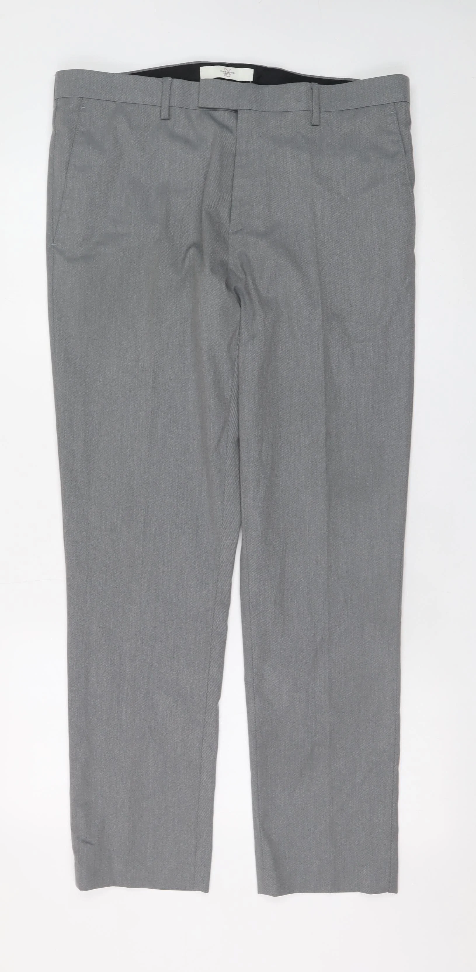 River Island Men's Grey Slim Fit Dress Pants 34R