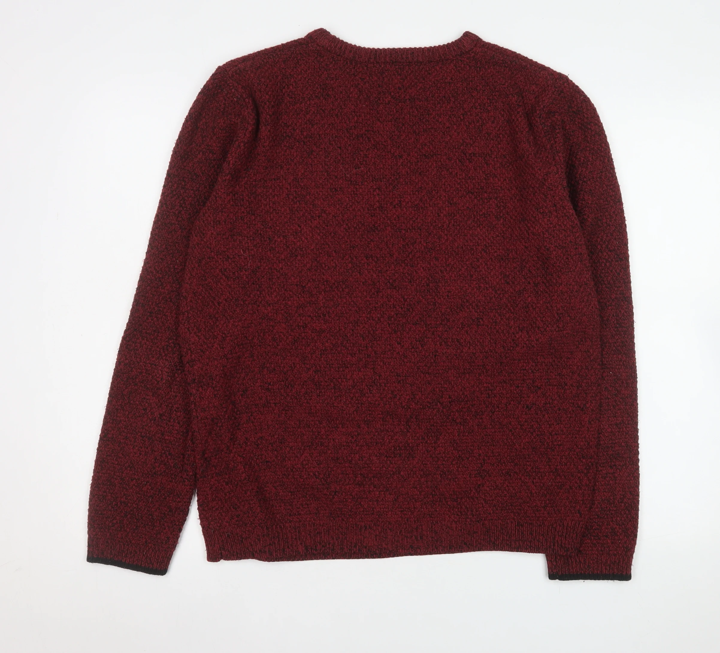 River Island Men's Red Knit Crew Neck Jumper Size L - Image 3