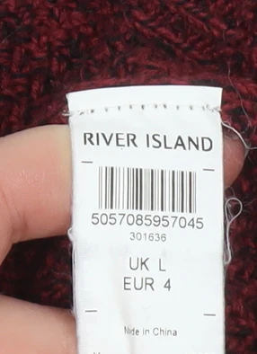 River Island Men's Red Knit Crew Neck Jumper Size L - Image 5