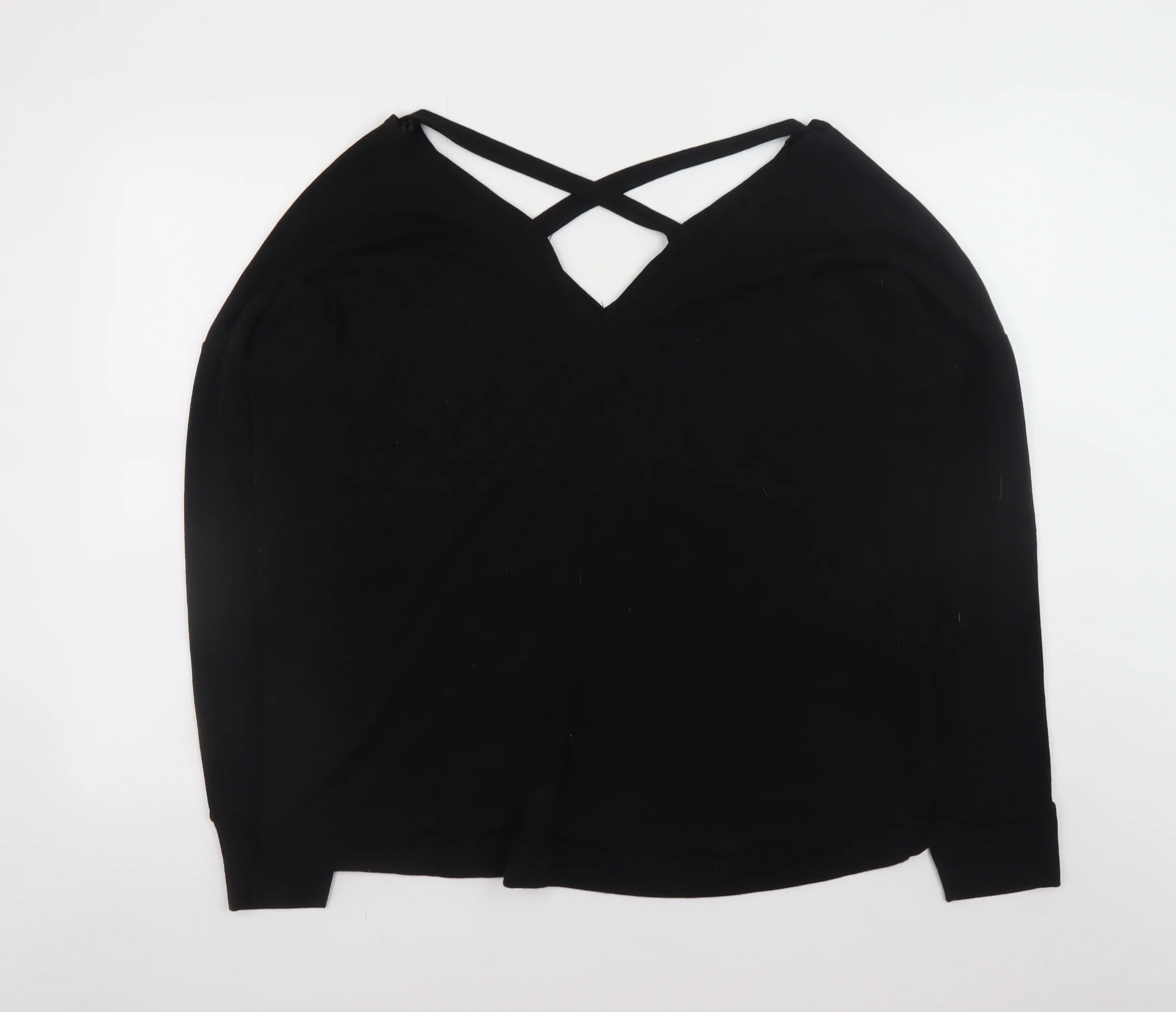 River Island Women Black Size 18 V-Neck Criss Cross Jumper - Image 3